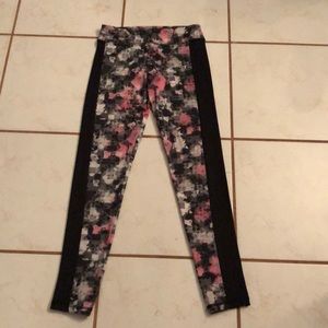 Pink white black and grey Justice leggings
